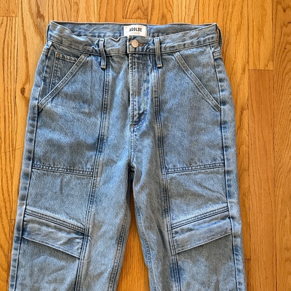 Agolde sz 26 Cooper Cargo Denim Jeans in Light Blue wash great condition - Picture 5 of 14